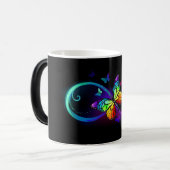 Lebhafte Unendlichkeit mit Regenbogenschmetterling Verwandlungstasse (Vorderseite Links)