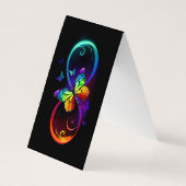 Lebhafte Unendlichkeit mit Regenbogenschmetterling Visitenkarten (Rückseite)