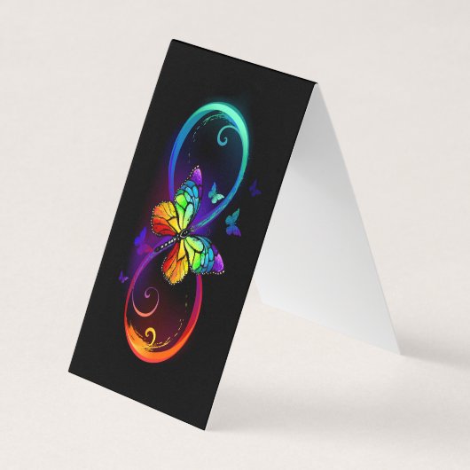Lebhafte Unendlichkeit mit Regenbogenschmetterling Visitenkarten (Vorderseite)