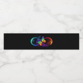 Lebhafte Unendlichkeit mit Regenbogenschmetterling Wasserflaschenetikett (Einzelnes Label)