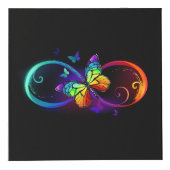 Lebhafte Unendlichkeit mit Regenbogenschmetterling Würfel (Vorderseite)