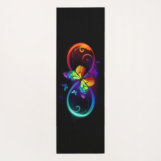 Lebhafte Unendlichkeit mit Regenbogenschmetterling Yogamatte (Rückseite)