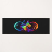 Lebhafte Unendlichkeit mit Regenbogenschmetterling Yogamatte (Vorderseite (Horizontal))