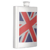 Lebhafte Unionsbuchse auf Carbon Fibre Style Print Flachmann (Rechts)