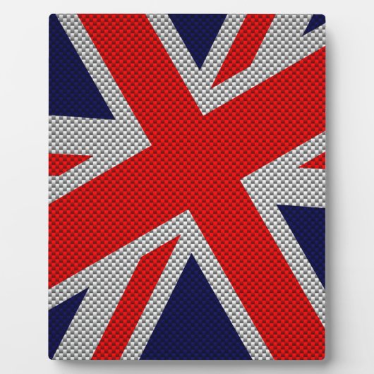 Lebhafte Unionsbuchse auf Carbon Fibre Style Print Fotoplatte (Vorderseite)