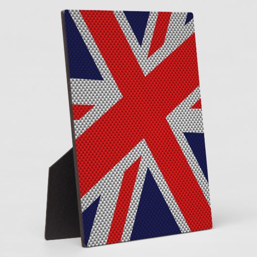 Lebhafte Unionsbuchse auf Carbon Fibre Style Print Fotoplatte (Seite)