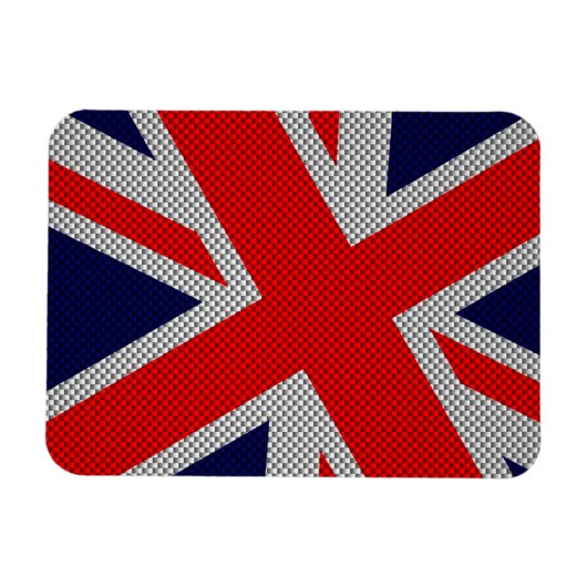 Lebhafte Unionsbuchse auf Carbon Fibre Style Print Magnet (Horizontal)