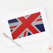 Lebhafte Unionsbuchse auf Carbon Fibre Style Print Rechteckiger Aufkleber (Umschlag)