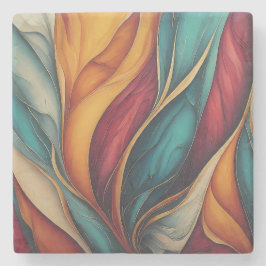 Lebhafte Untersetzer. Ein Farbspritzer auf dem Tis Steinuntersetzer