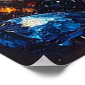 Lebhafte Unterwasserlandschaft mit schimmernder Fa Poster (Ecke)