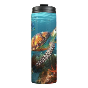 Lebhafte Unterwasserschildkröte Thermosbecher