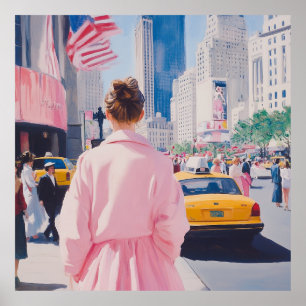 Lebhafte urbane Kunst mit klassischem New Yorker C Poster