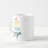 Lebhafte Vegane Lebensräume: Eine bunte Pflanze-Ba Kaffeetasse (Vorderseite Links)