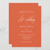 Lebhafte Verona Sunset Script Einladung zur Hochze (Vorne/Hinten)