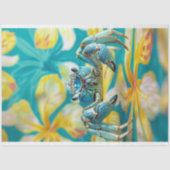 Lebhafte Vintage Blumenkrebse Seidenpapier (Vorderseite)