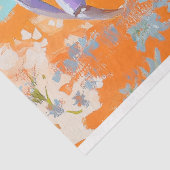 Lebhafte Vintage Blumenkrebserdekoupage Seidenpapier (Ausschnitt)