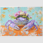 Lebhafte Vintage Blumenkrebserdekoupage Seidenpapier (Vorderseite)