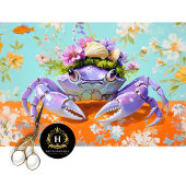 Lebhafte Vintage Blumenkrebserdekoupage Seidenpapier