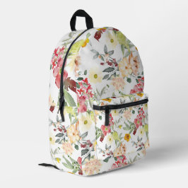 Lebhafte Vintage Frühlingsblüte Blume Bedruckter Rucksack