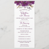 Lebhafte violette Blumen und goldene Glitzer Programm (Vorderseite)