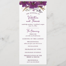 Lebhafte violette Blumen und goldene Glitzer Programm