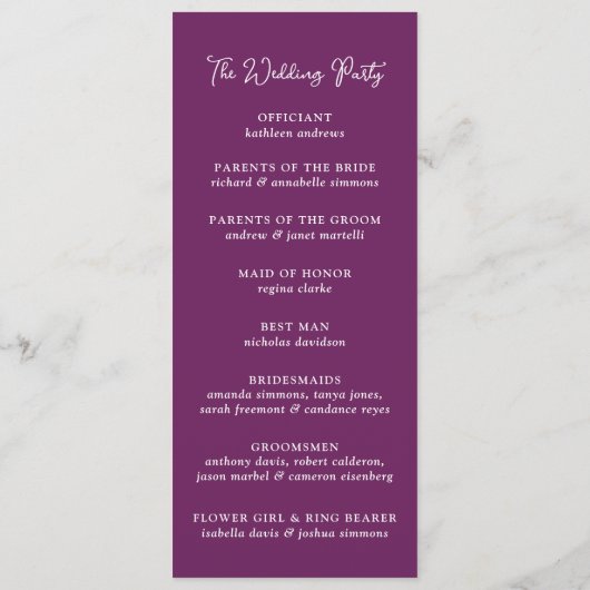 Lebhafte violette Blumen und goldene Glitzer Programm (Rückseite)