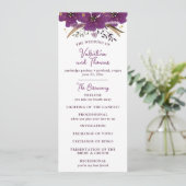 Lebhafte violette Blumen und goldene Glitzer Programm (Stehend Vorderseite)