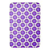 Lebhafte violette Blumen und Leaf-Motive Badematte (Vorderseite Vertikal)
