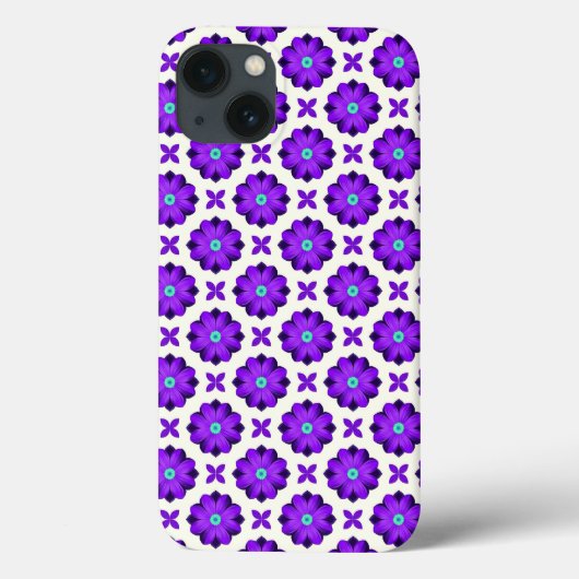 Lebhafte violette Blumen und Leaf-Motive Case-Mate iPhone Hülle (Rückseite)