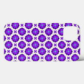 Lebhafte violette Blumen und Leaf-Motive Case-Mate iPhone Hülle (Rückseite (Horizontal))