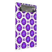 Lebhafte violette Blumen und Leaf-Motive Mini Klemmbrett (Schrägansicht)