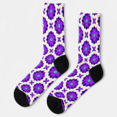 Lebhafte violette Blumen und Leaf-Motive Socken (Linkes Detail)