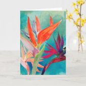 Lebhafte Vögel des Paradieses Karte (Gelbe Blume)