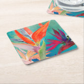 Lebhafte Vögel des Paradieses Rechteckiger Pappuntersetzer (angewinkelt)