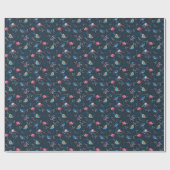 Lebhafte Vögel: Gouache Dark Elegance Geschenkpapier (Flach)