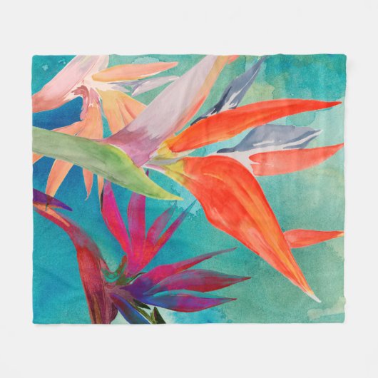 Lebhafte Vögel im Paradies Fleecedecke (Vorderseite (Horizontal))