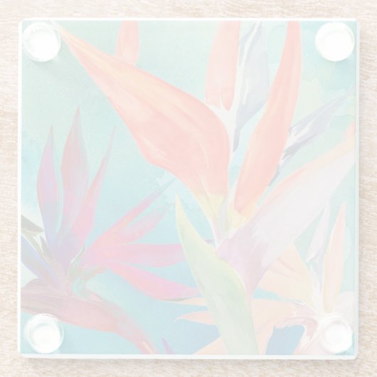 Lebhafte Vögel im Paradies Glasuntersetzer (Rückseite)