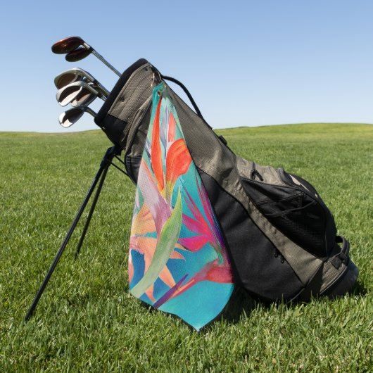 Lebhafte Vögel im Paradies Golfhandtuch (Gras)