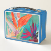 Lebhafte Vögel im Paradies Metall Brotdose (Rückseite)