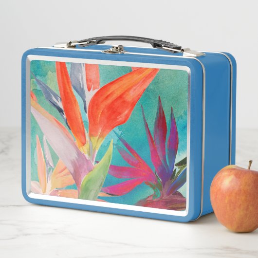 Lebhafte Vögel im Paradies Metall Brotdose (Beispiel)