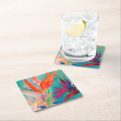 Lebhafte Vögel im Paradies Rechteckiger Pappuntersetzer (Vor Ort)