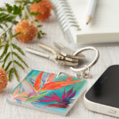 Lebhafte Vögel im Paradies Schlüsselanhänger (Vorderseite rechts)