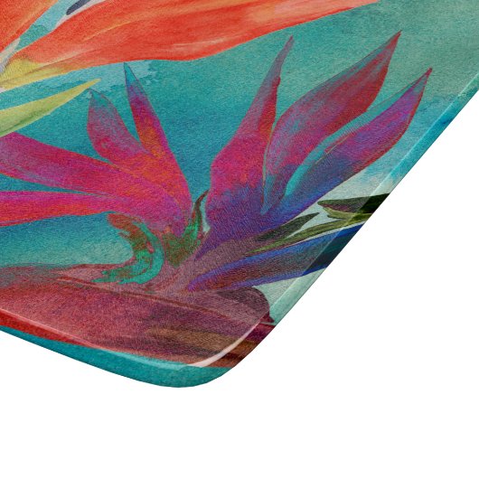 Lebhafte Vögel im Paradies Schneidebrett (Ecke)