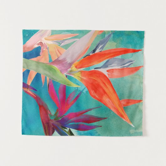 Lebhafte Vögel im Paradies Wandteppich (Vorderseite (Horizontal))