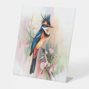 Lebhafte Vogelkunst für eine stilvolle und elegant Sockelschild