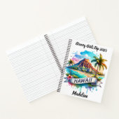 Lebhafte Wasserfarbe der Landschaft Hawaiis Notizblock (Innenseite)