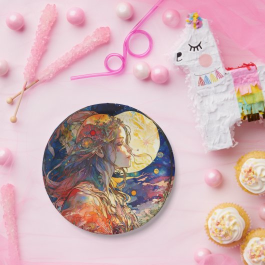 Lebhafte Wasserfarbe der Papiertafel für Mädchen u Pappteller (Party)