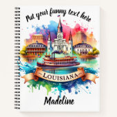 Lebhafte Wasserfarbe der Sehenswürdigkeiten von Lo Notizblock (Vorderseite)