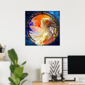 Lebhafte Wasserfarbe des Girl Poster (Heimbüro)