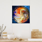 Lebhafte Wasserfarbe des Girl Poster (Küche)